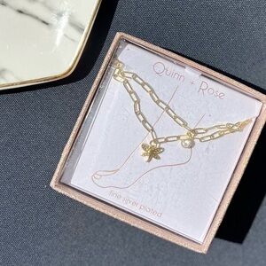 Quinn+Rose NEW Butterfly Anklet Fine Silver Plated